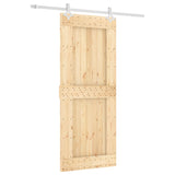 Sliding door and hardware kit 85x210 cm solid pine