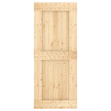 Sliding door and hardware kit 85x210 cm solid pine