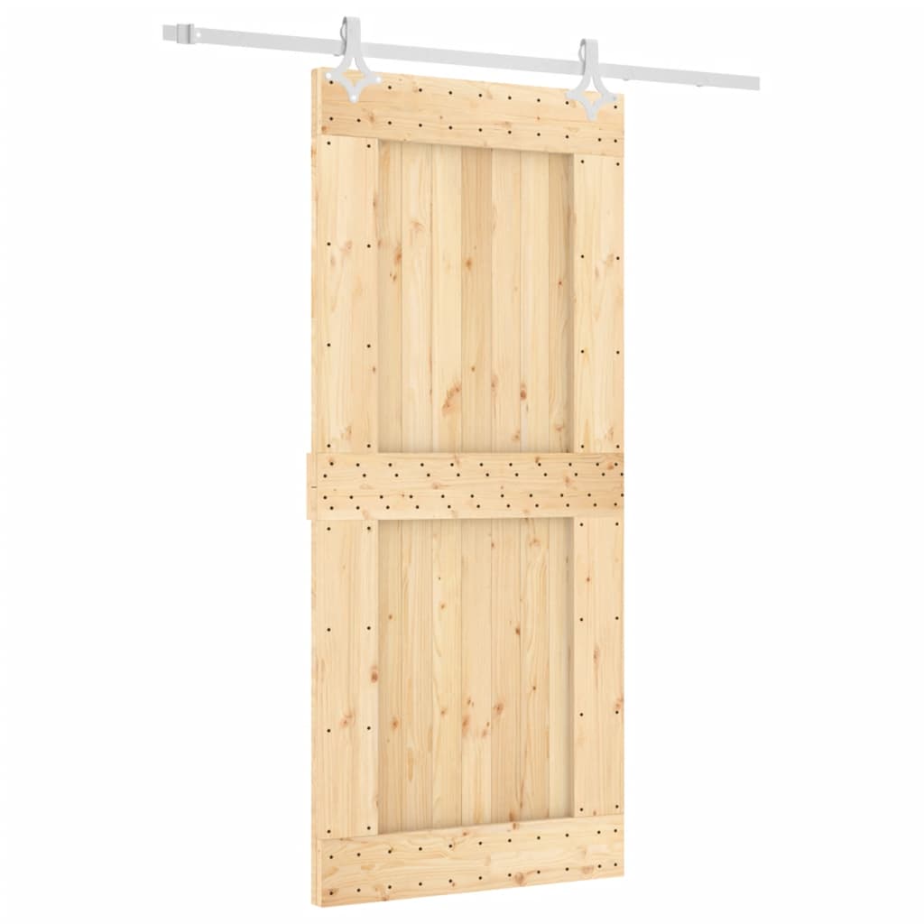 Sliding door and hardware kit 90x210 cm solid pine