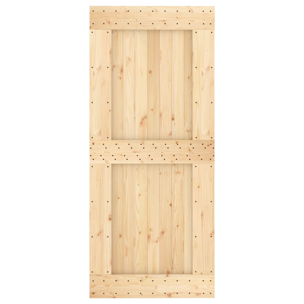 Sliding door and hardware kit 90x210 cm solid pine