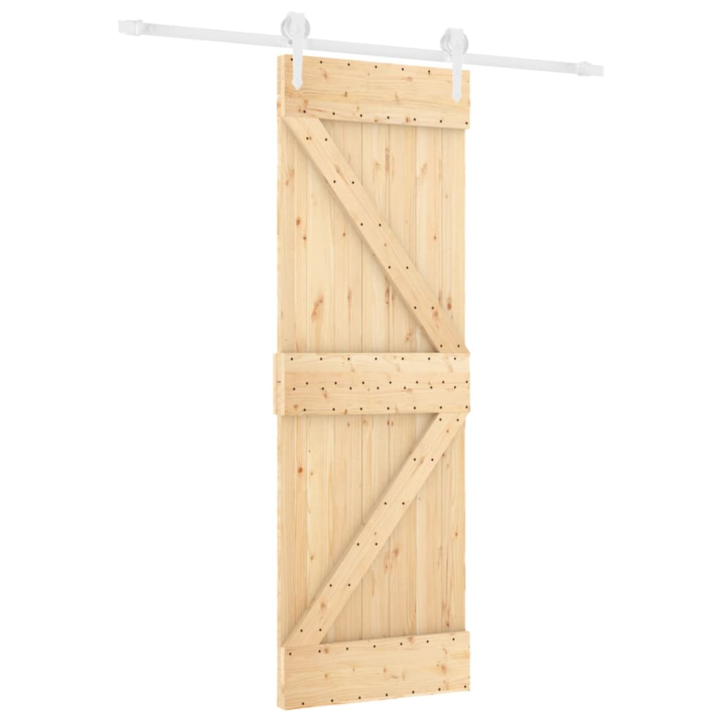 Porte coulissante et kit de quincaillerie 70x210 cm pin massif