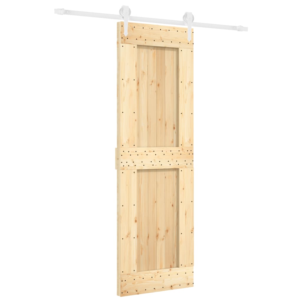 Porte coulissante et kit de quincaillerie 70x210 cm pin massif