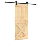 Porte coulissante et kit de quincaillerie 85x210 cm pin massif