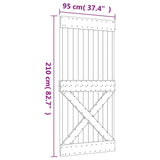 Porte coulissante et kit de quincaillerie 95x210 cm pin massif