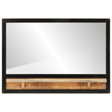 Miroir avec étagère 80x8x55 cm verre et bois massif manguier