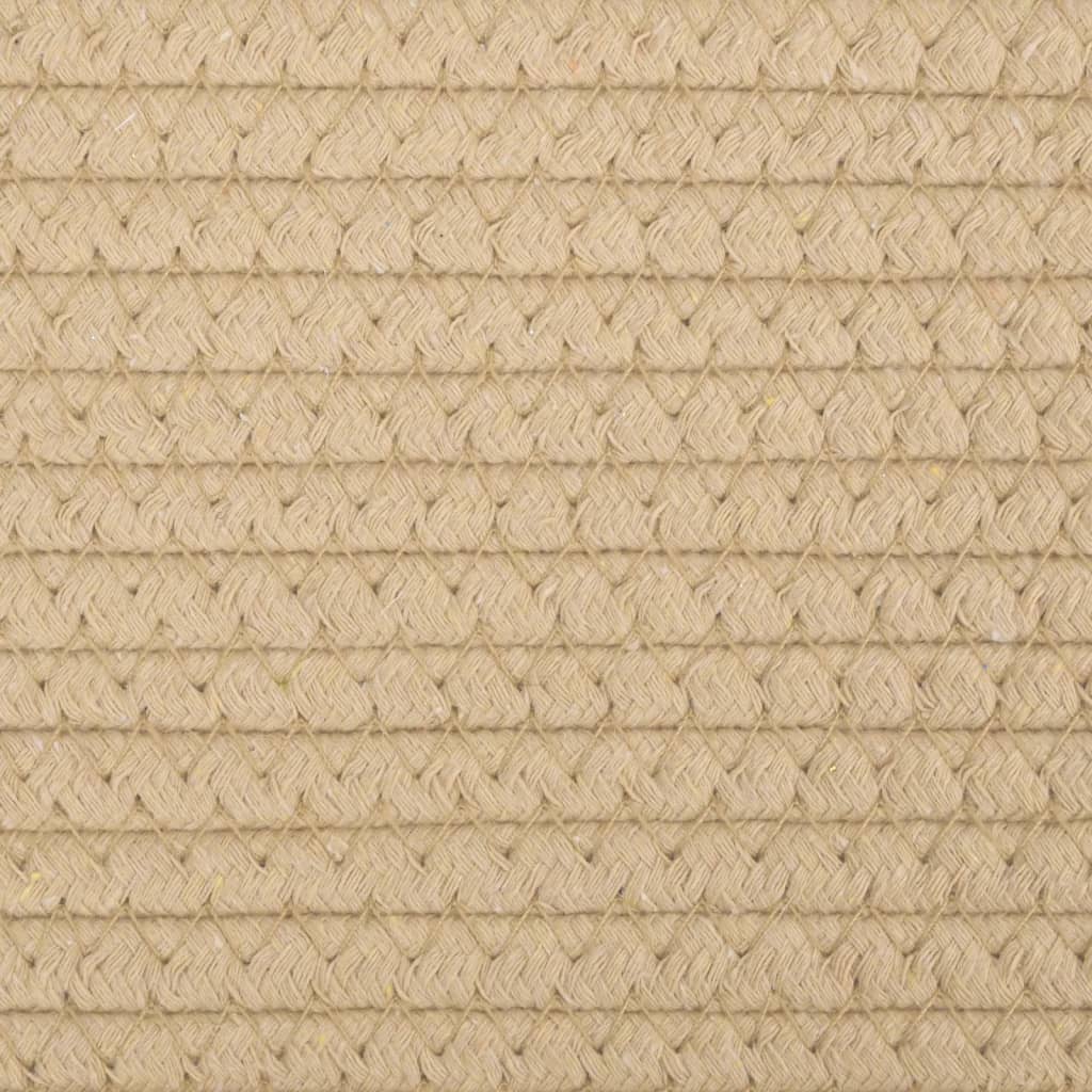 Panier à linge beige et blanc Ø55x36 cm coton