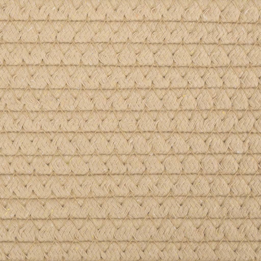 Panier à linge beige et blanc Ø60x36 cm coton