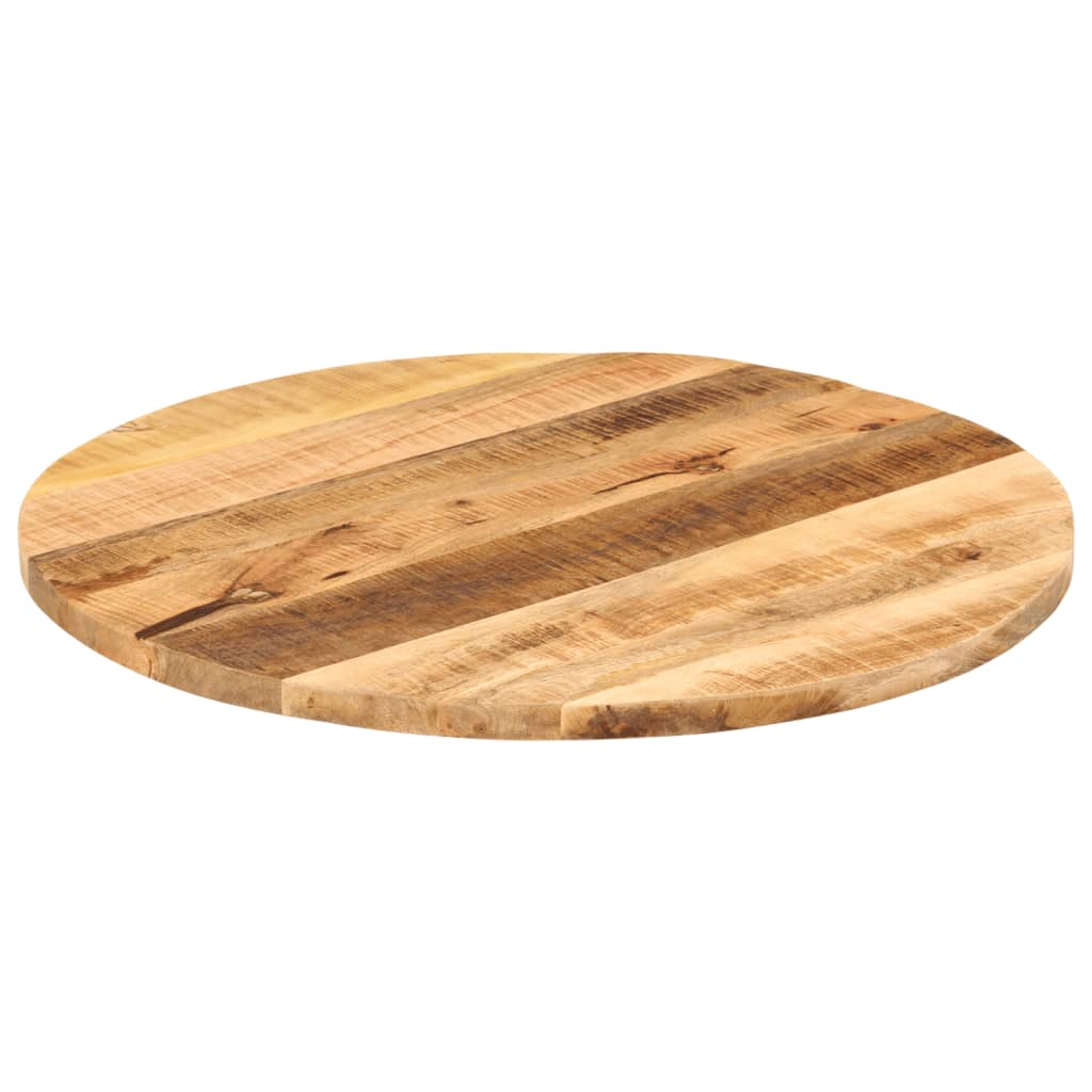 Table top Ø 80x1.5 cm round solid raw mango wood