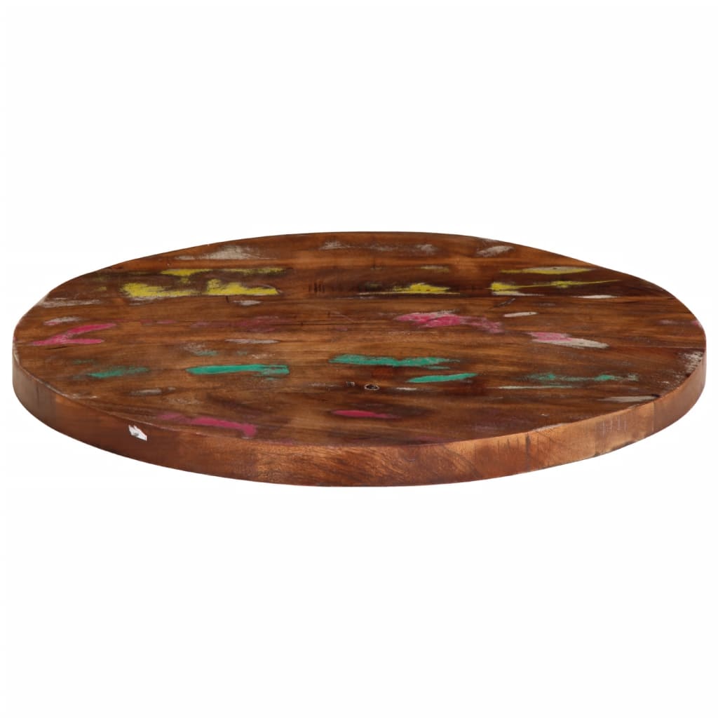 Table top Ø 40x2.5 cm round solid reclaimed wood