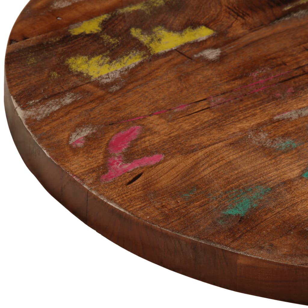 Table top Ø 40x2.5 cm round solid reclaimed wood