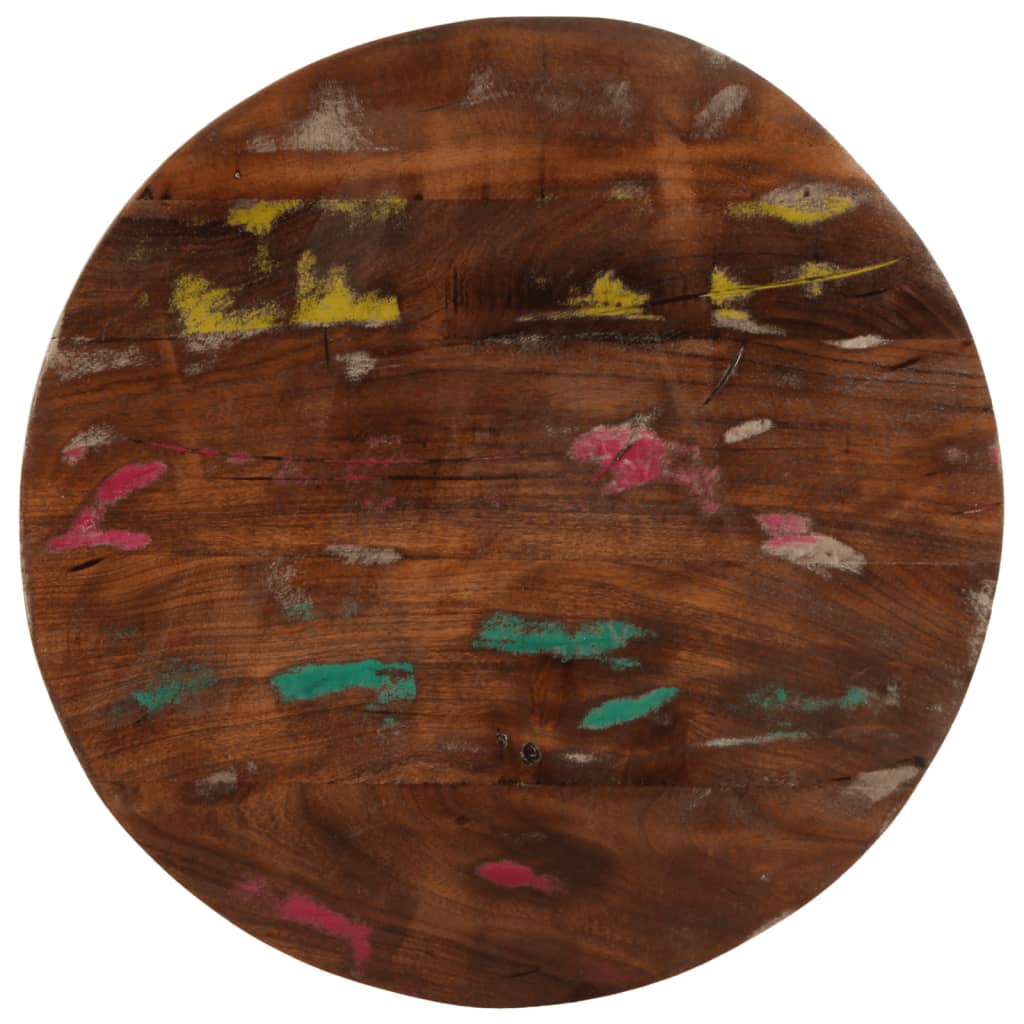 Table top Ø 40x3.8 cm round solid reclaimed wood