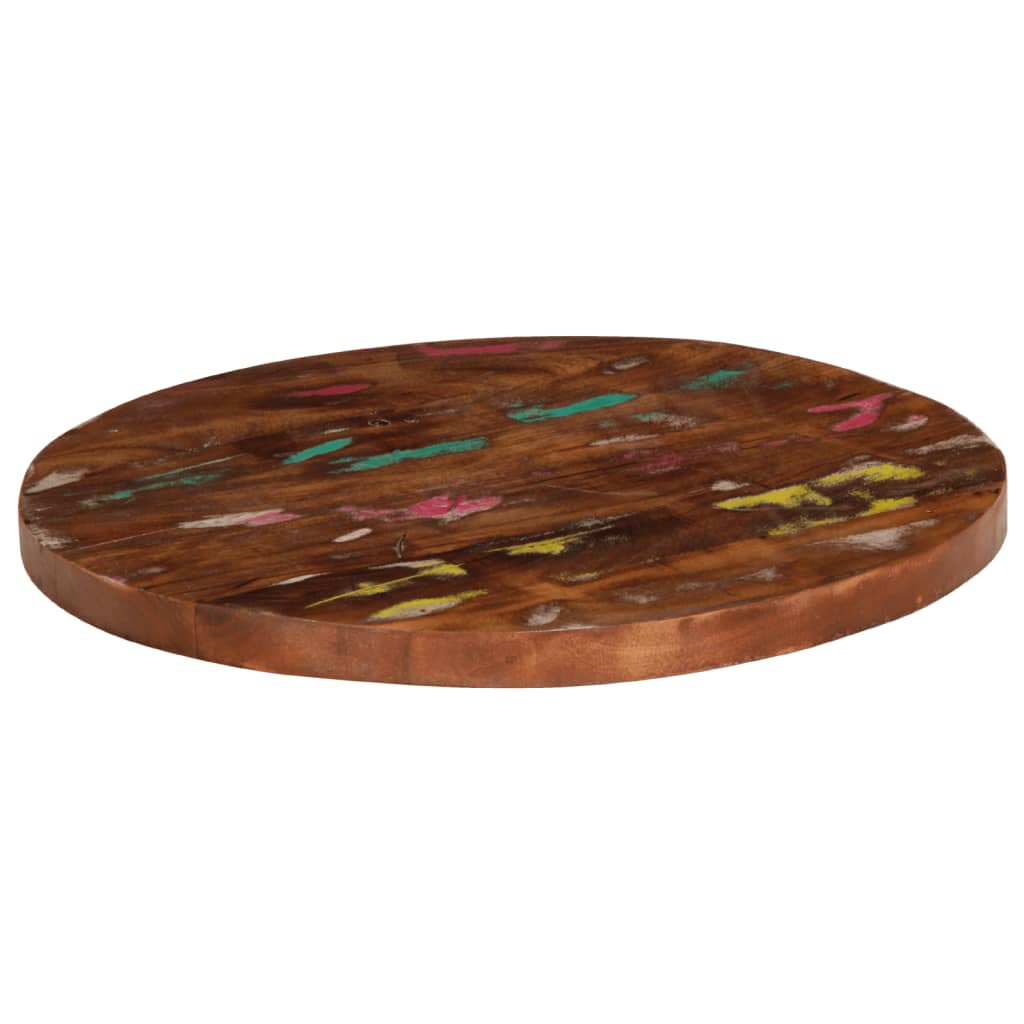 Table top Ø 40x3.8 cm round solid reclaimed wood