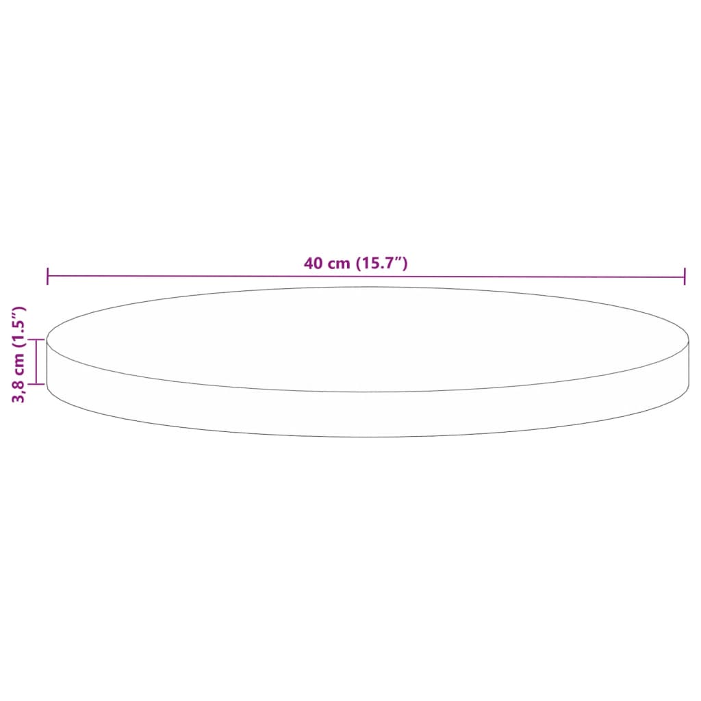 Table top Ø 40x3.8 cm round solid reclaimed wood