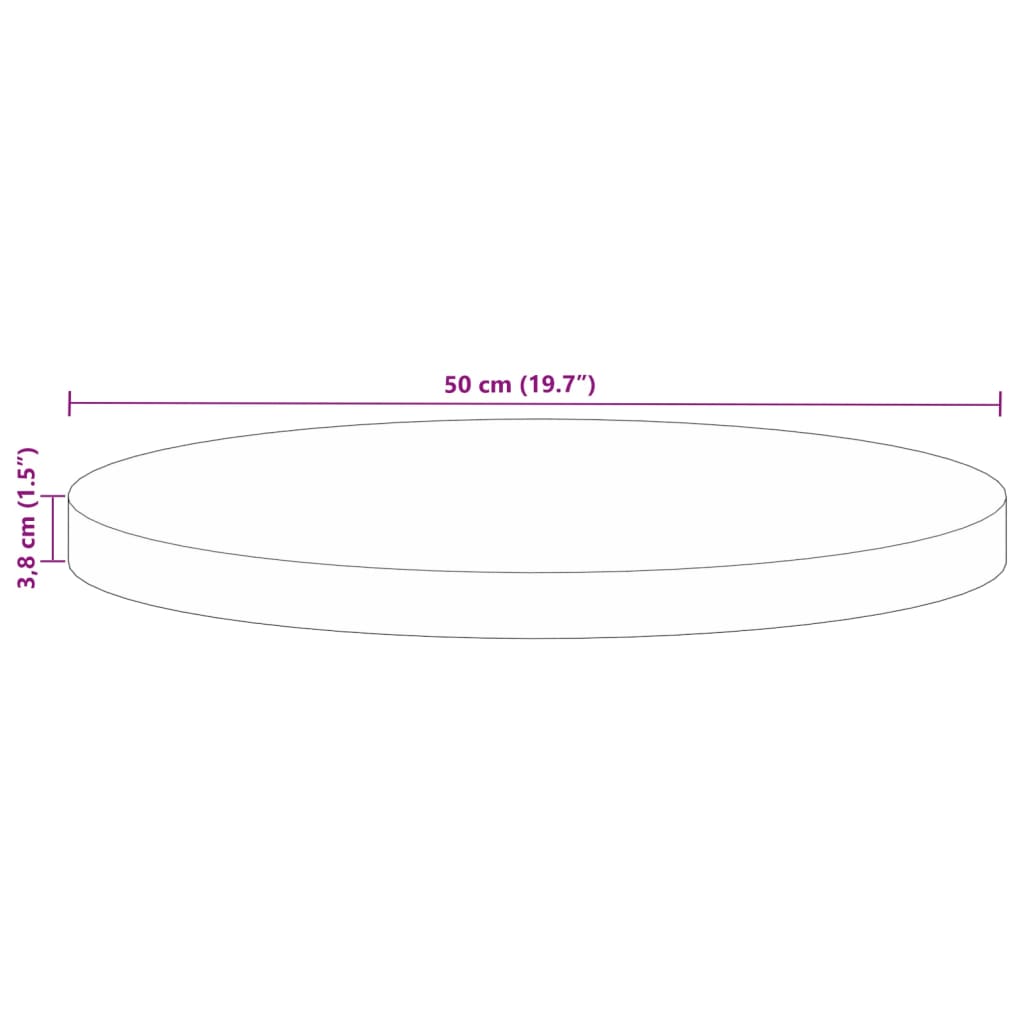 Table top Ø 50x3.8 cm round solid reclaimed wood