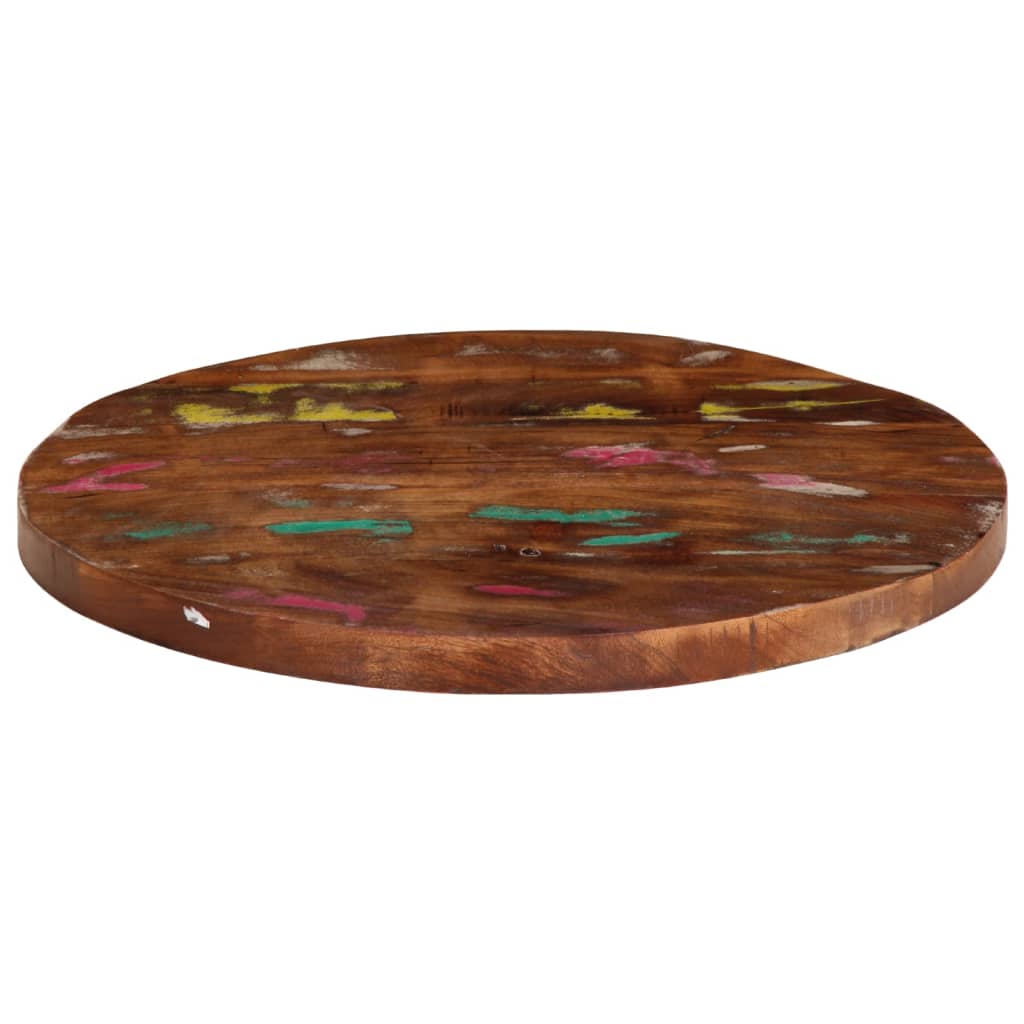 Table top Ø 60x3.8 cm round solid reclaimed wood