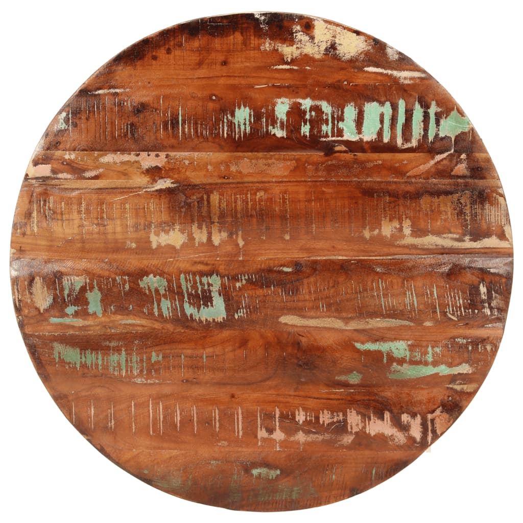 Table top Ø 80x3.8 cm round solid reclaimed wood