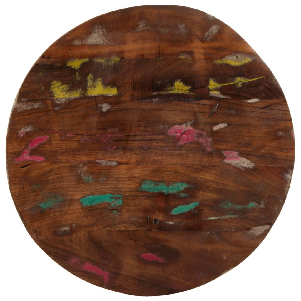 Table top Ø 80x3.8 cm round solid reclaimed wood