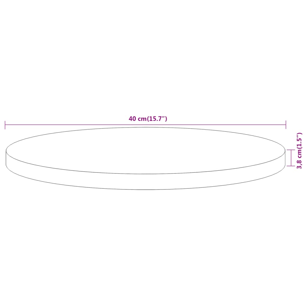 Table top Ø40x3.8 cm round solid acacia wood