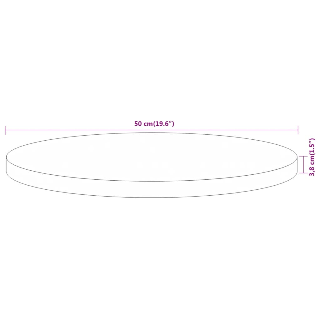 Table top Ø50x3.8 cm round solid acacia wood