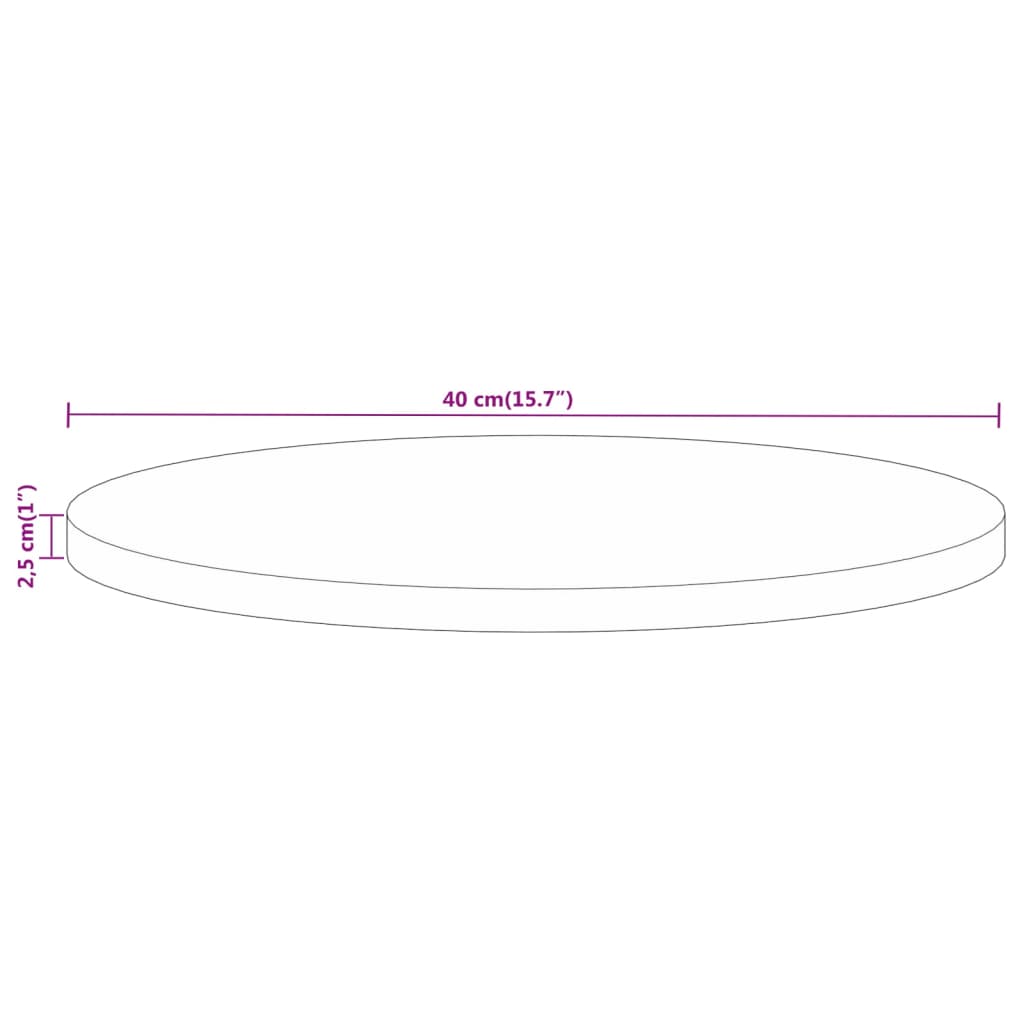 Table top Ø 40x2.5 cm round solid mango wood