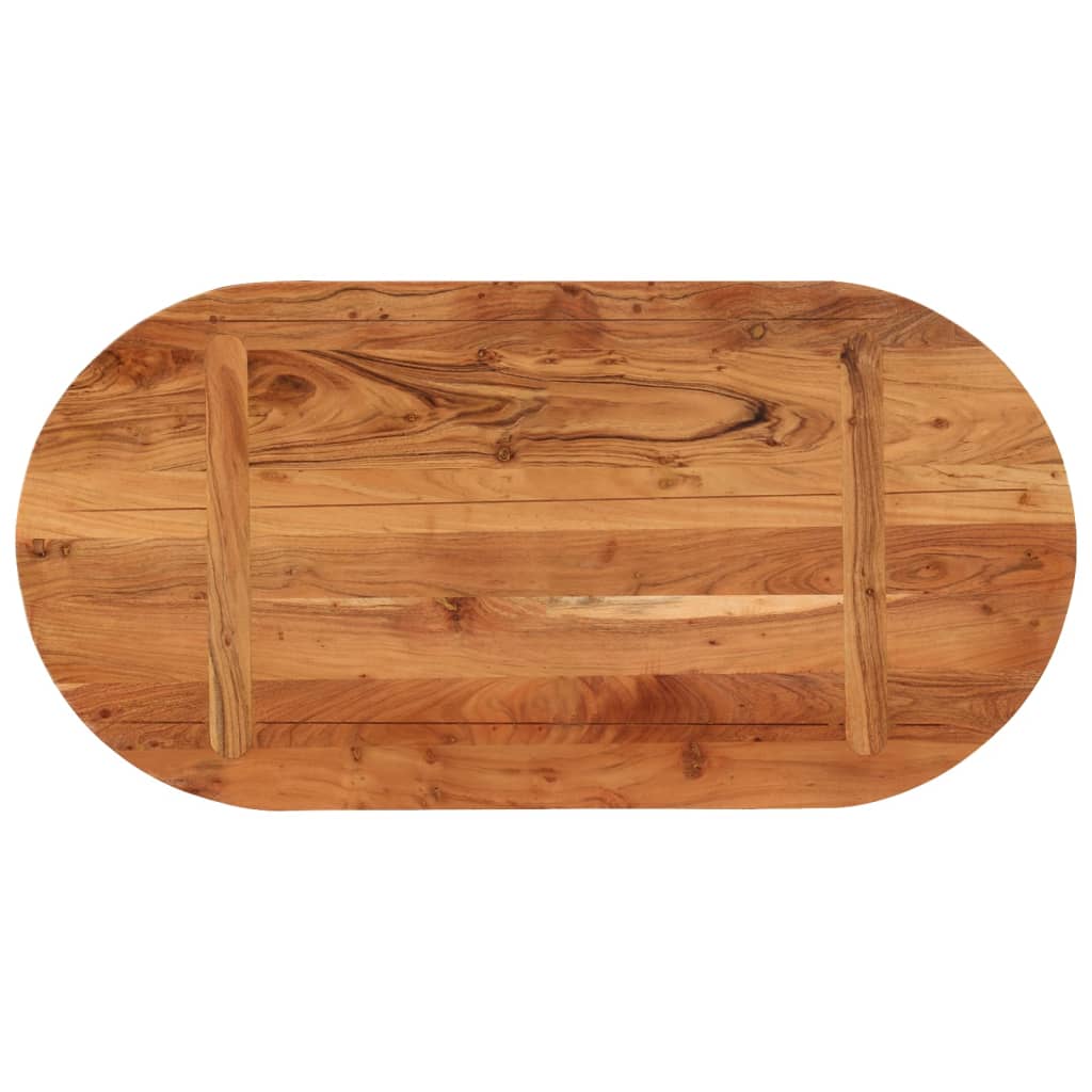 Table top 80x40x2.5 cm oval solid acacia wood