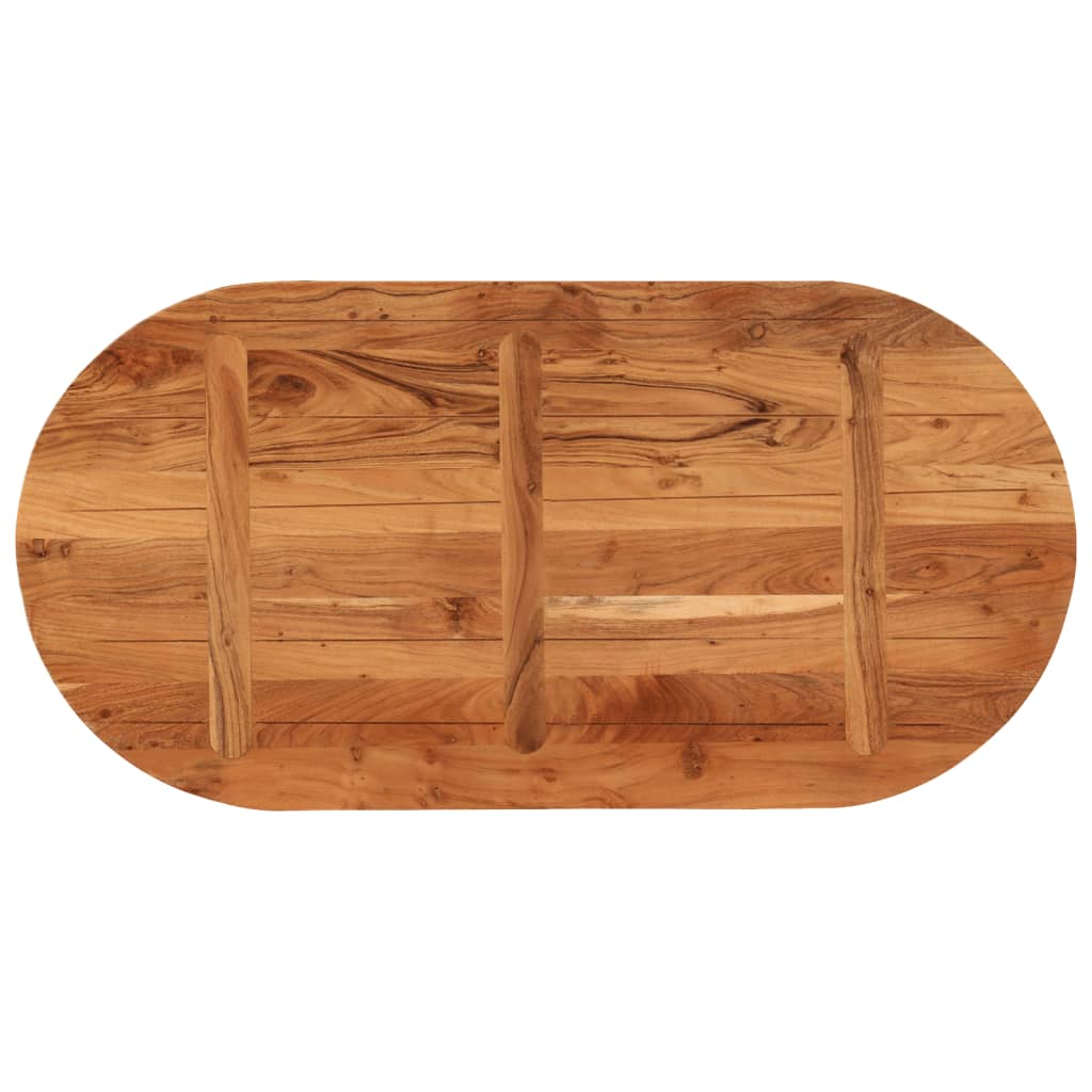 Table top 120x60x2.5 cm oval solid acacia wood