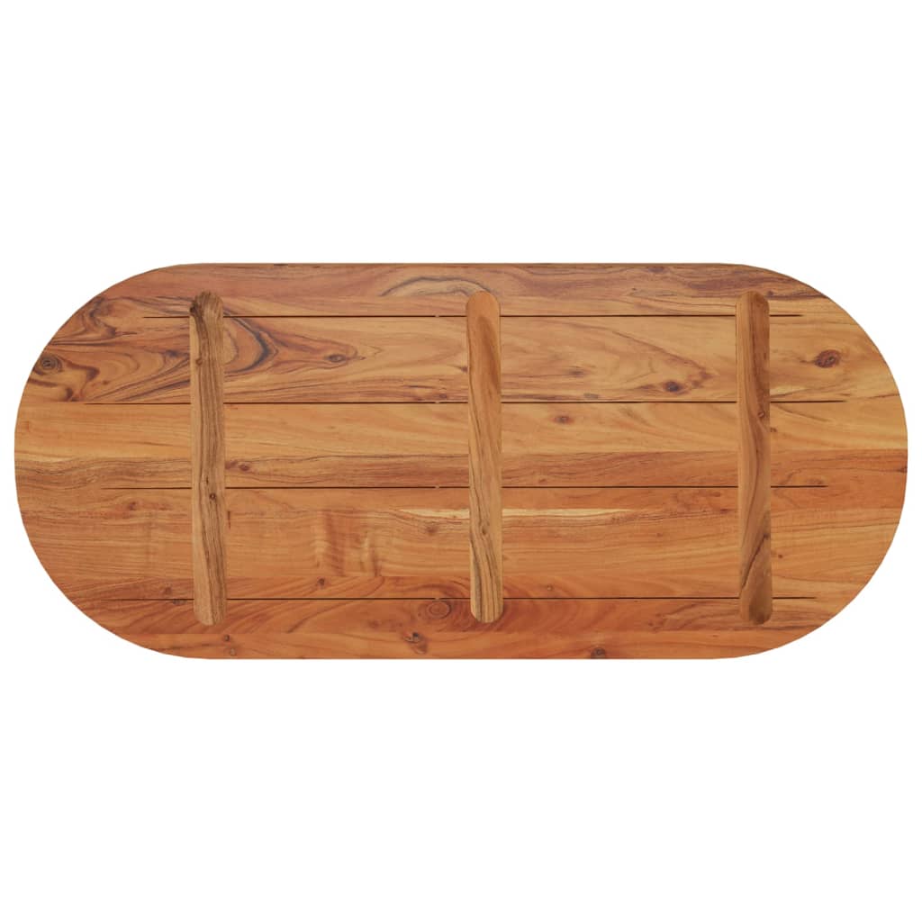 Table top 90x40x3.8 cm oval solid acacia wood