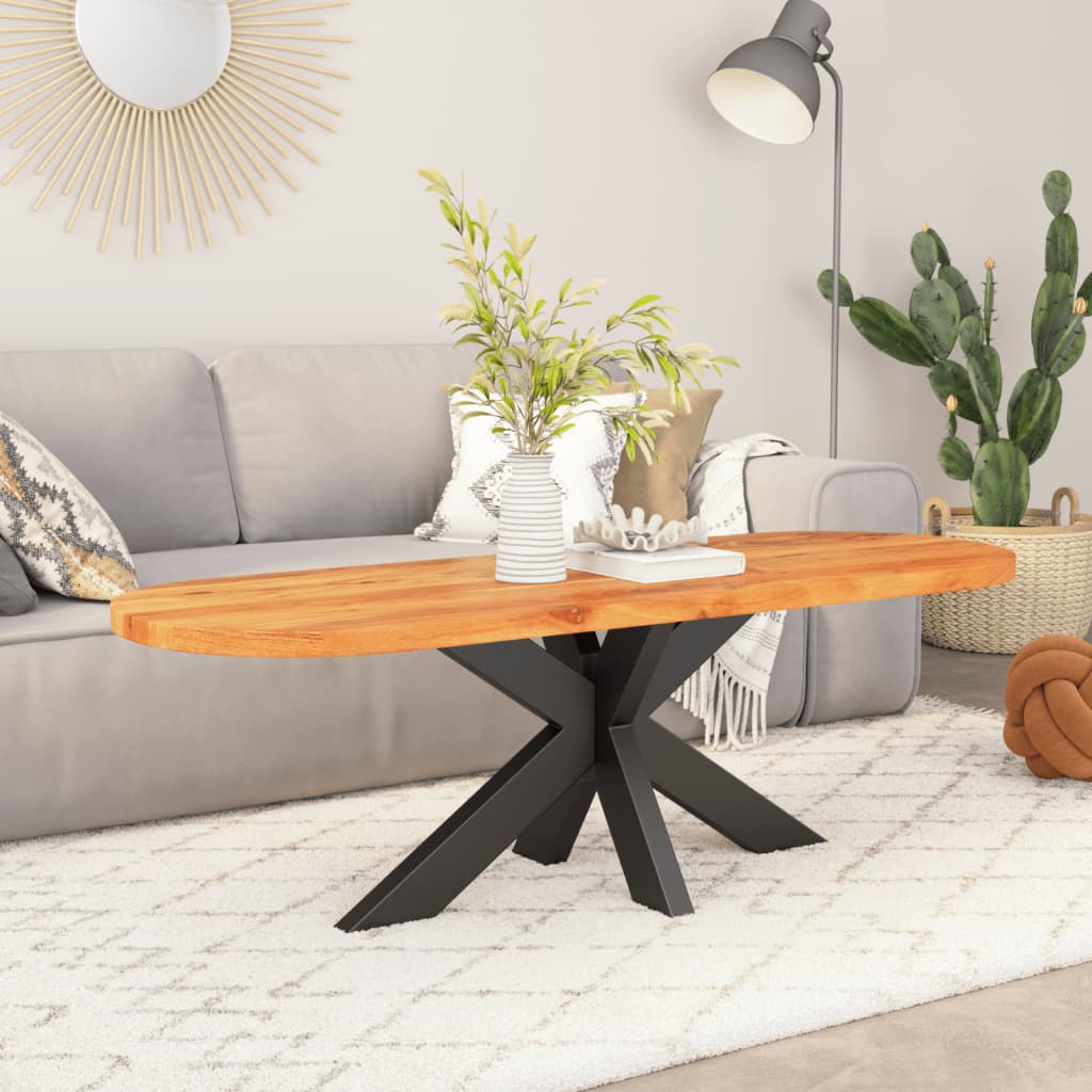 Dessus de table 100x50x3,8 cm ovale bois massif d'acacia