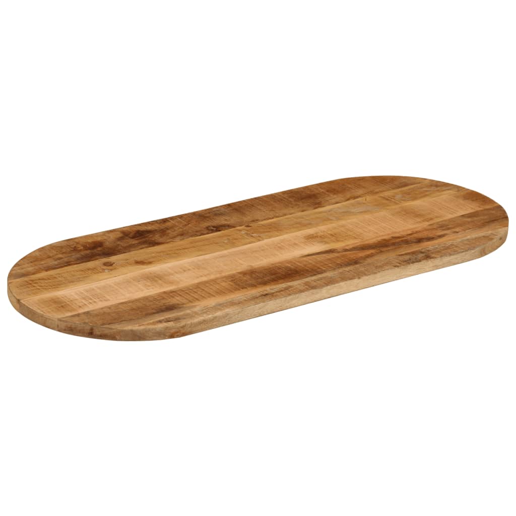 Table top 90x40x2.5 cm oval solid raw mango wood