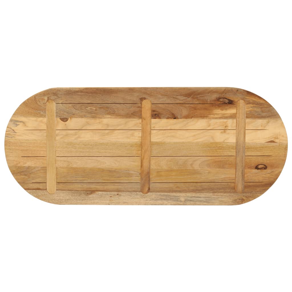 Table top 90x40x2.5 cm oval solid raw mango wood