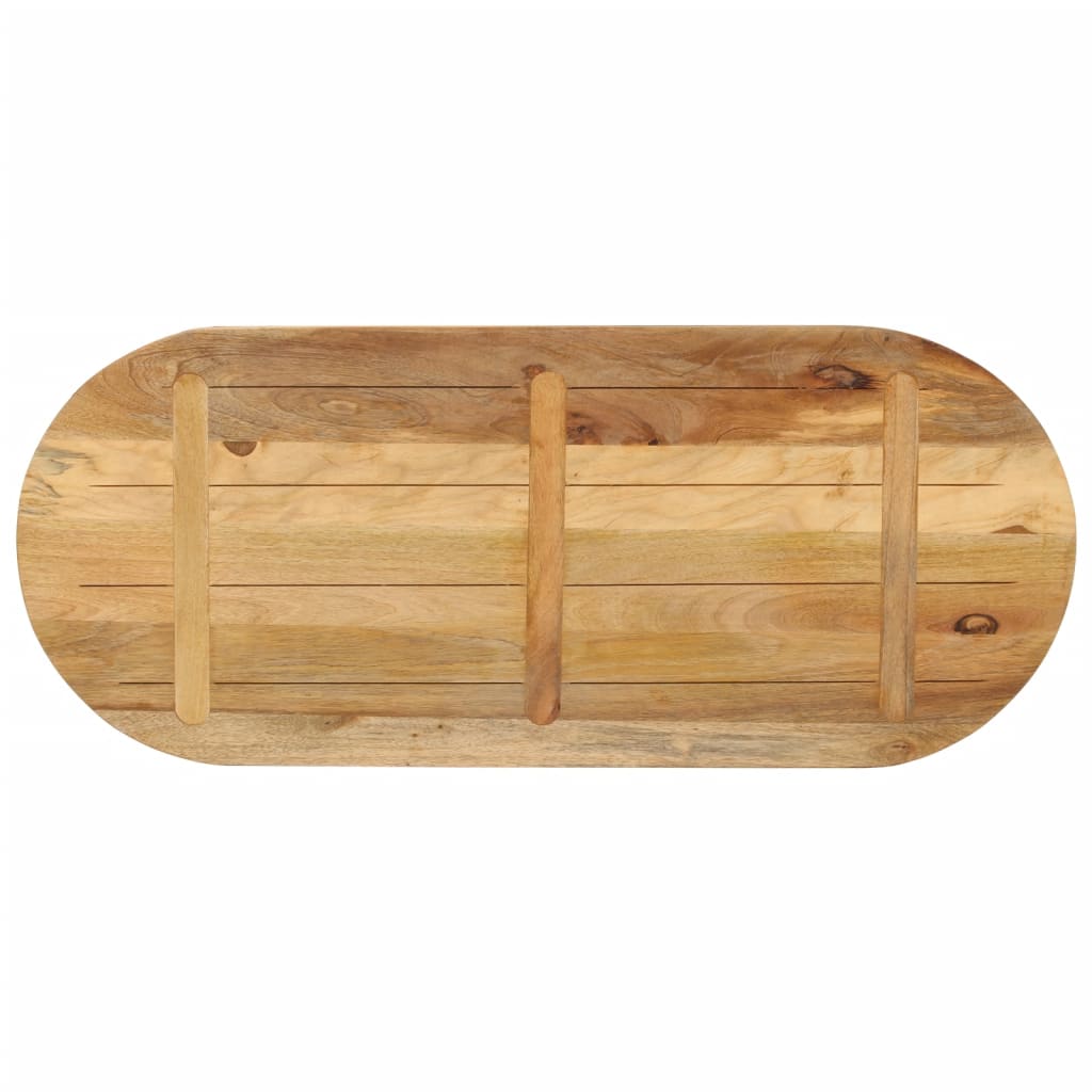 Table top 120x50x2.5cm oval solid raw mango wood