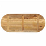 Table top 120x50x2.5cm oval solid raw mango wood