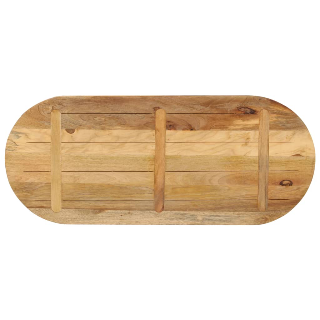 Table top 120x60x3.8cm oval solid raw mango wood