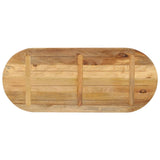 Table top 140x60x3.8cm oval solid raw mango wood