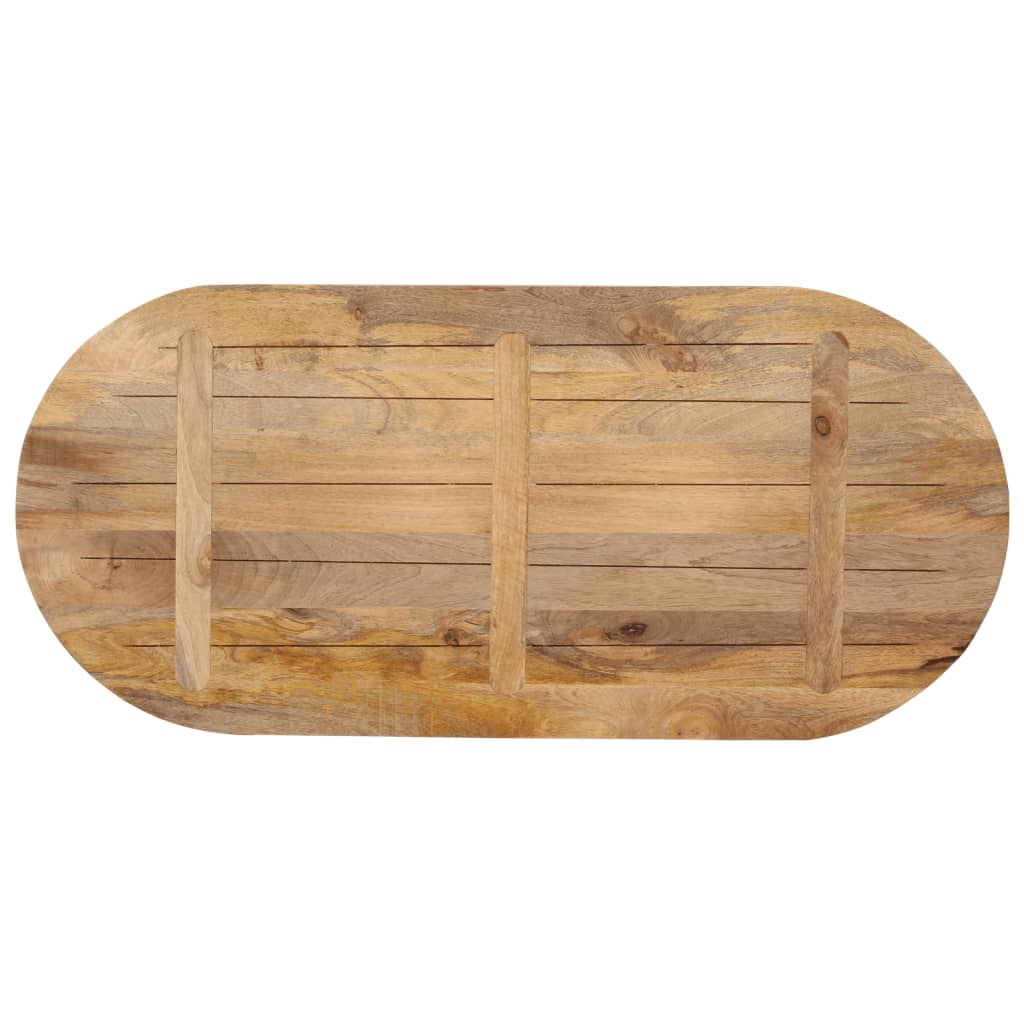 Table top 100x40x2.5 cm oval solid mango wood