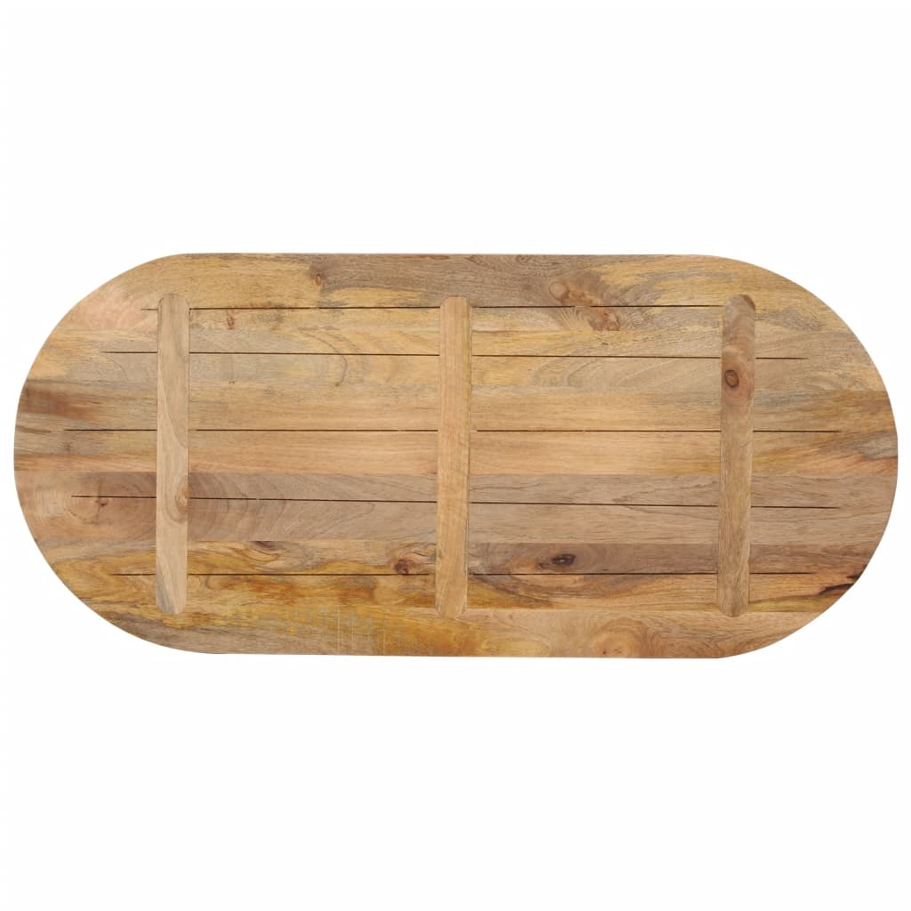 Table top 100x50x2.5 cm oval solid mango wood