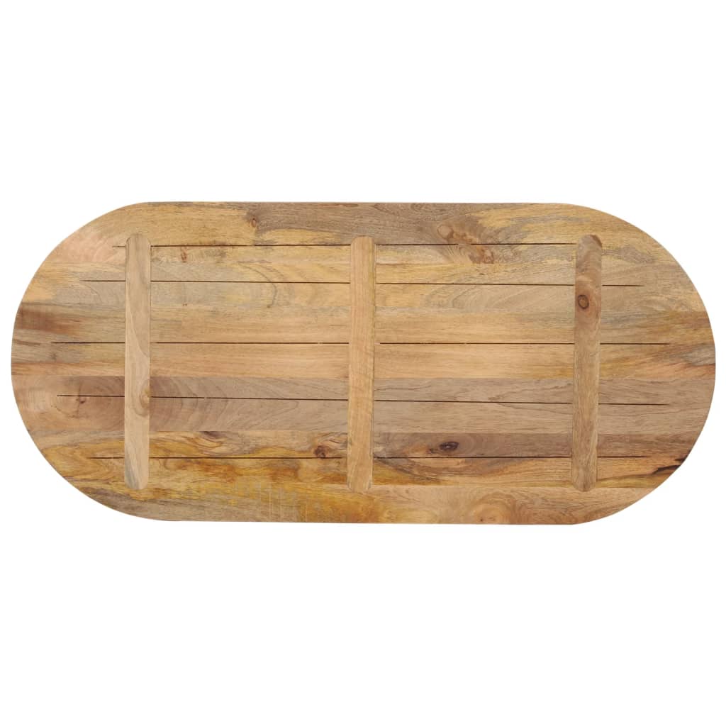 Table top 140x50x2.5 cm oval solid mango wood