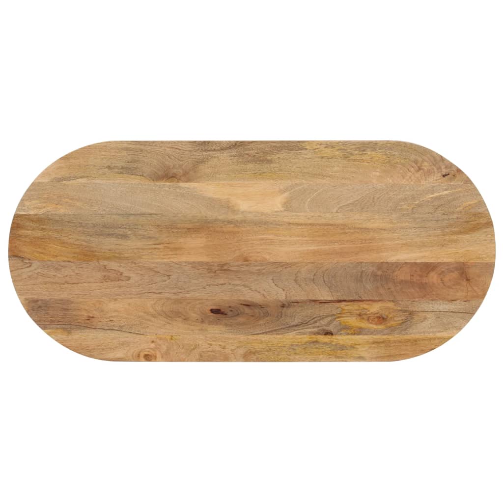 Table top 140x60x2.5 cm oval solid mango wood