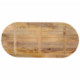 Table top 140x60x3.8 cm oval solid mango wood