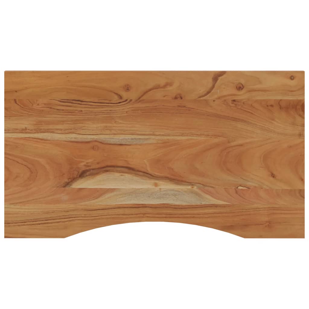 Desk top 80x50x2.5cm rectangular solid acacia wood