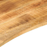 Desk top with curve 100x50x2.5 cm solid raw mango wood