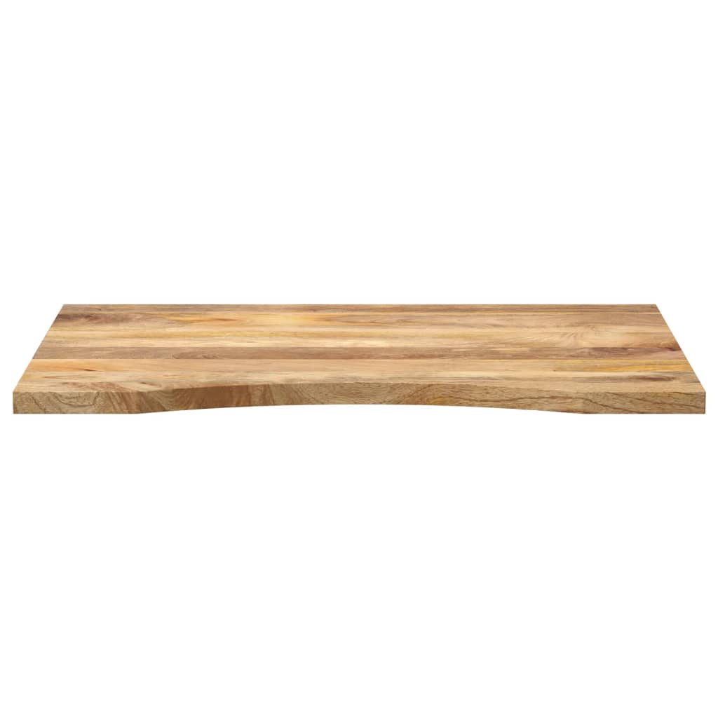 Desk top with curve 100x60x2.5 cm solid raw mango wood