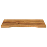 Desk top with curve 100x50x2.5 cm solid raw mango wood