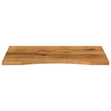 Desk top with curve 100x60x2.5 cm solid raw mango wood