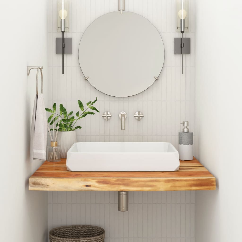 Bathroom counter 70x60x2.5 cm rectangular acacia