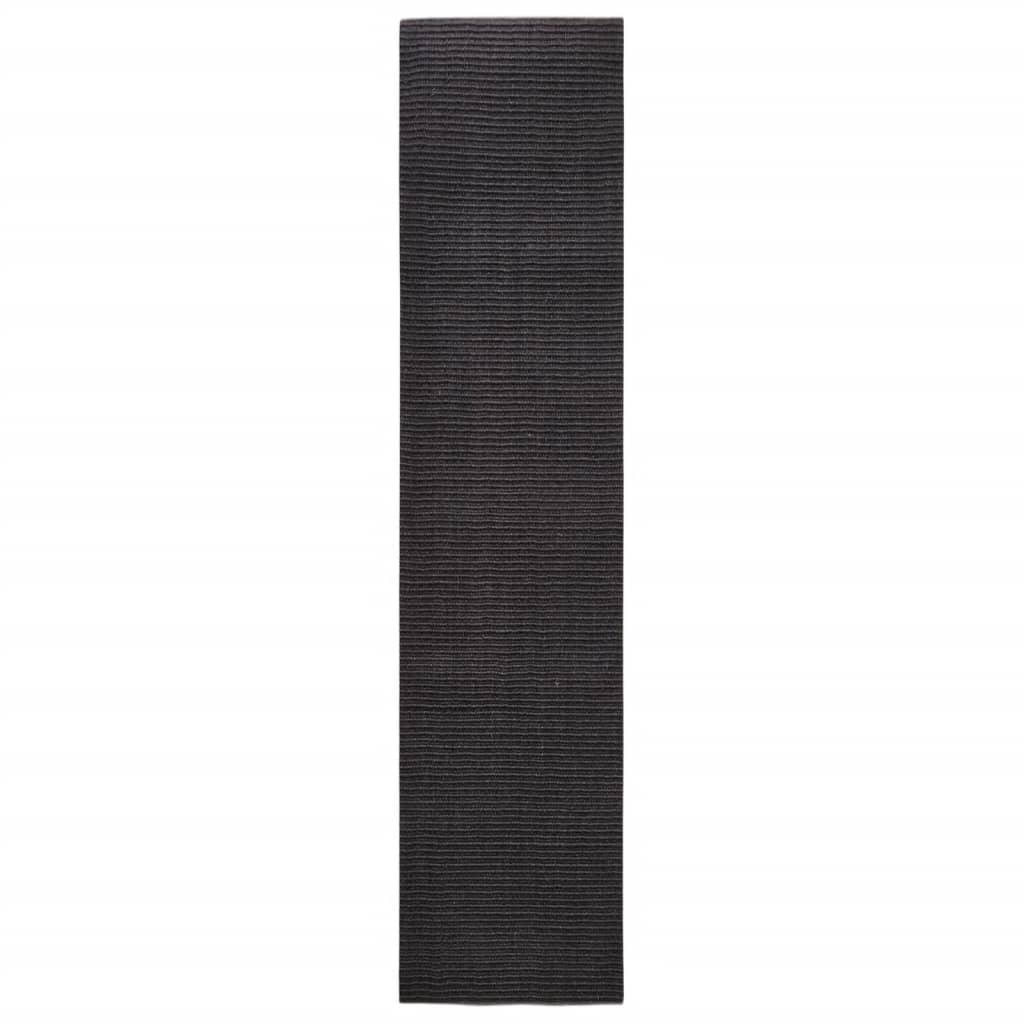 Tapis en sisal pour griffoir noir 80x350 cm