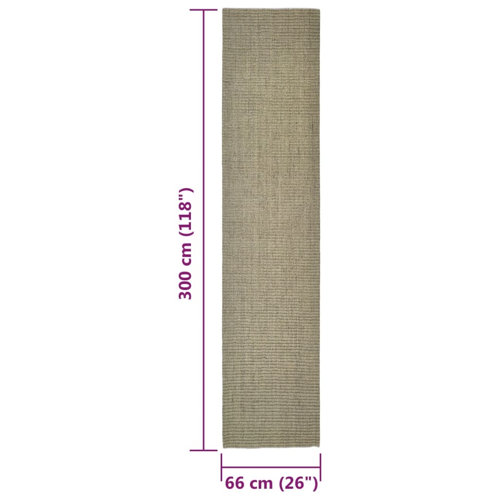 Tapis en sisal pour griffoir taupe 66x300 cm