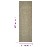 Tapis en sisal pour griffoir taupe 80x250 cm