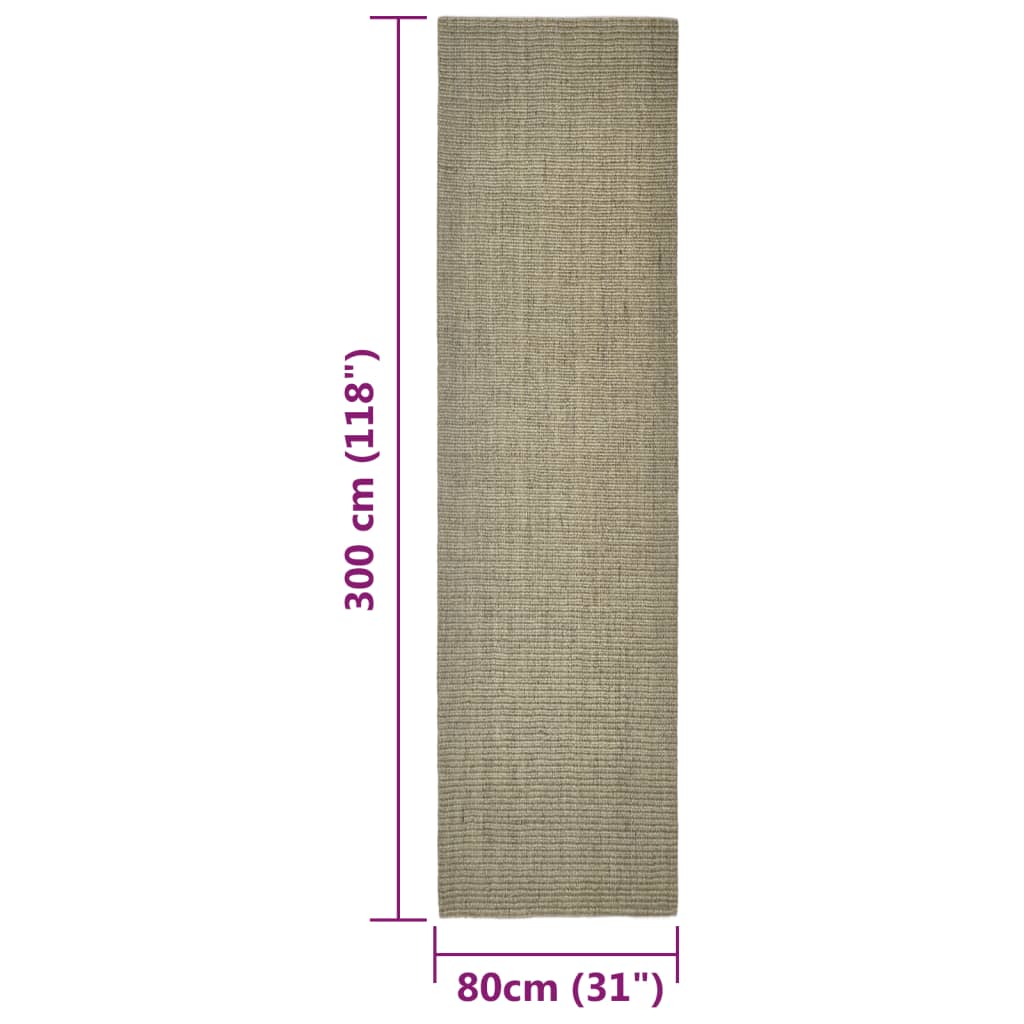 Tapis en sisal pour griffoir taupe 80x300 cm