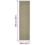 Tapis en sisal pour griffoir taupe 80x300 cm